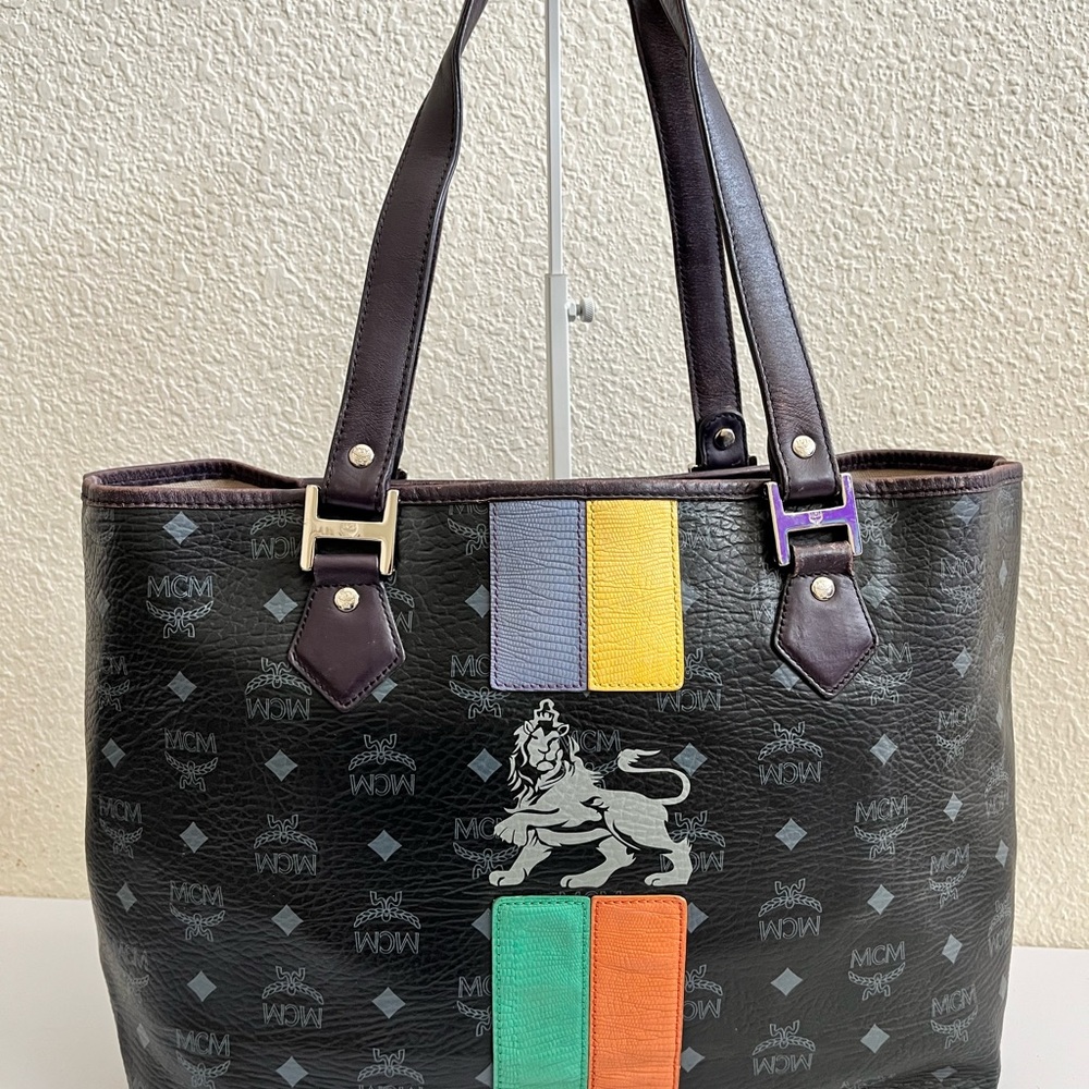 MCM Black Multicolor Tote Bag